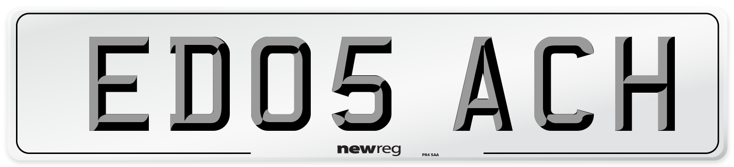 ED05 ACH Number Plate from New Reg